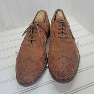 J. Shoes Mens 10.5 Brown Leather Charlie Plus Wingtip Handcrafted Lace Up Oxford